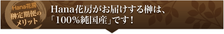 Hana花房（はなかぼう）がお届けする榊は、「１００％純国産」です！